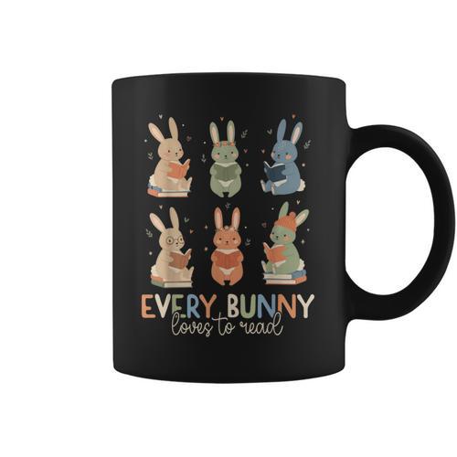 Every Bunny Loves To Read Easter Cute Reading Books Lover Graphic Print Coffee Mug - Bookorys UK