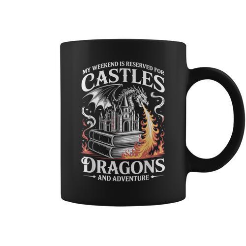 Fantasy Books Lover Bookish Fun Tee Book Club Dragon Reader Graphic Print Coffee Mug - Bookorys