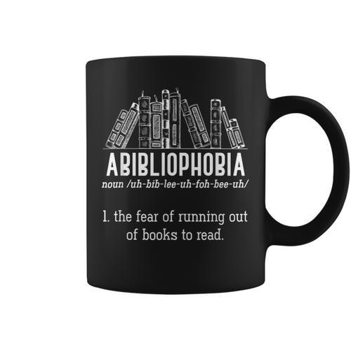 The Fear Of Running Out Of Books To Read Book Reading Graphic Print Coffee Mug - Bookorys