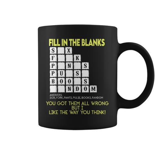 Fill In The Blanks Answers Sox Fork Pants Pulse Books Random Graphic Print Coffee Mug - Bookorys