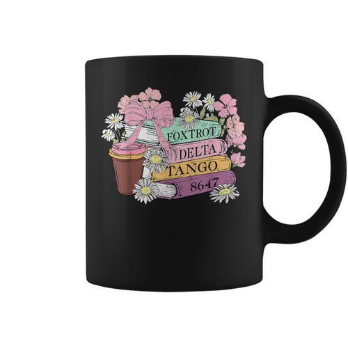 Floral Book Foxtrot Delta Tango 8647 Graphic Print Coffee Mug - Bookorys UK