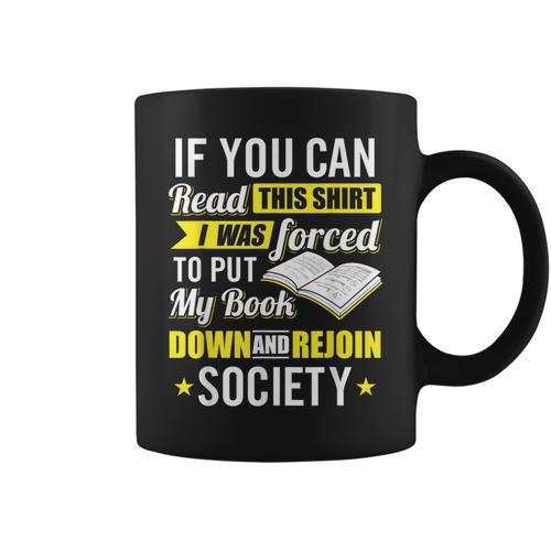 I Was Forced To Put My Book Down Book Lover Reading Small Graphic Print Coffee Mug - Bookorys