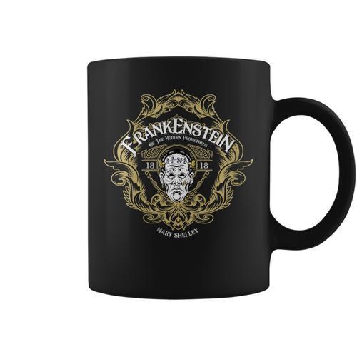 Frankenstein Book Victorian Badge Logo Graphic Print Coffee Mug - Bookorys UK