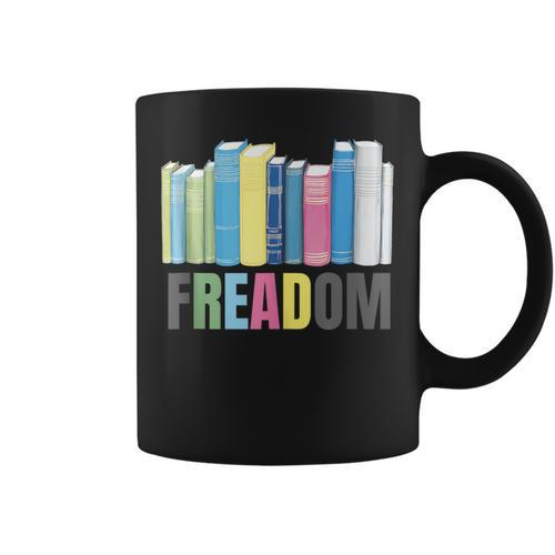 Freadom Books Reader Librarian Reading Graphic Print Coffee Mug - Bookorys CA
