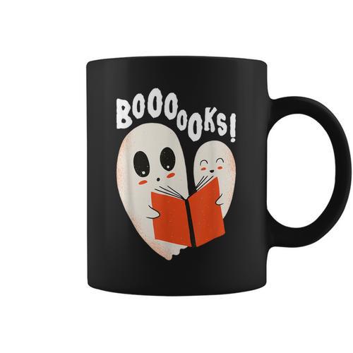 Ghost Book Reading Graphic Print Coffee Mug - Bookorys