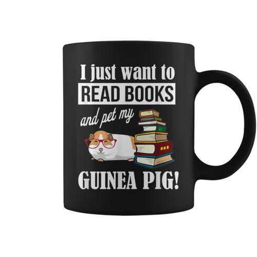 Girls & Boys Read Books And Pet My Guinea Pig Lover Graphic Print Coffee Mug - Bookorys CA