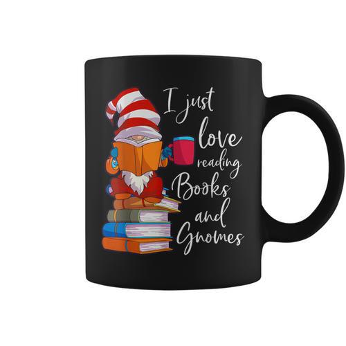 Gnome Shirt Women Girls Book Lover Reading Club Gnome Lover Graphic Print Coffee Mug - Bookorys CA