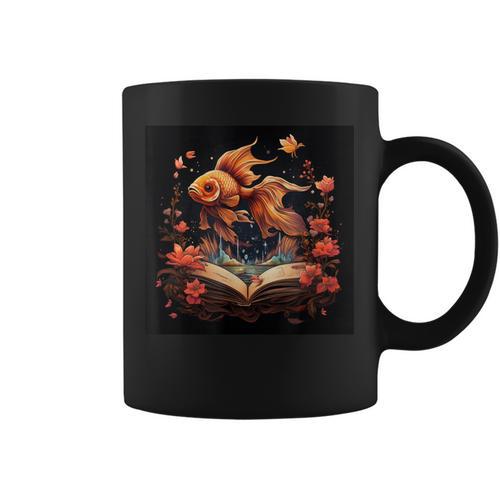 Goldfish Reading A Book Graphic Print Coffee Mug - Bookorys UK