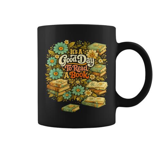 Good Day To Read A Book Floral Graphic Print Coffee Mug - Bookorys