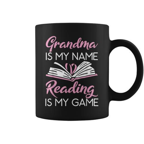 Grandma Is My Name Reading Is My Game Book Lover Graphic Print Coffee Mug - Bookorys