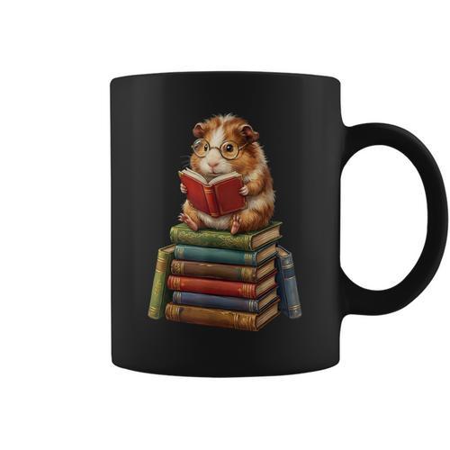 Guinea Pig Reading Book Cute Librarian Books Lover Graphic Print Coffee Mug - Bookorys UK