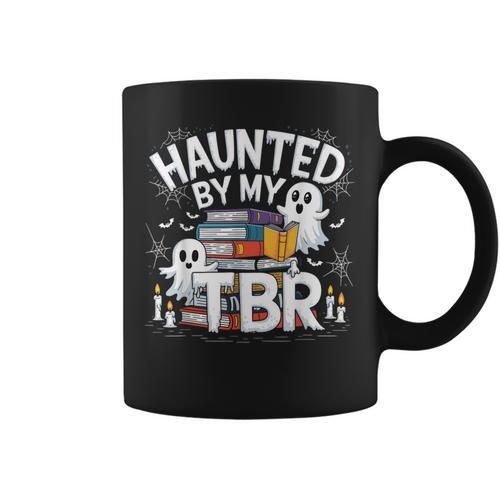Halloween Book Lover Teacher Ghost Costume Haunted By My Tbr Graphic Print Coffee Mug - Bookorys CA