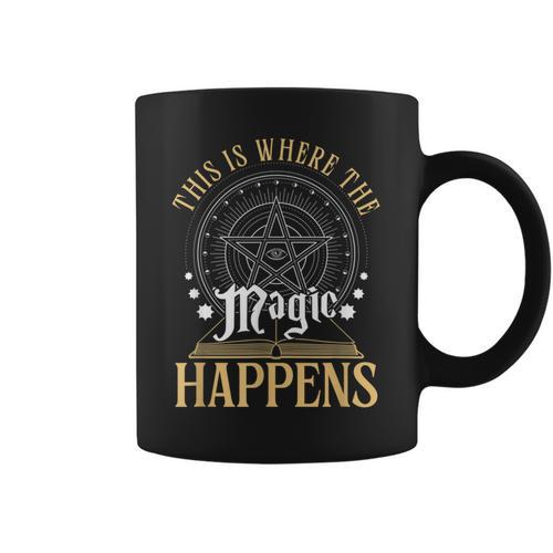 This Is Where Happens Magic Occult Mystic Book Graphic Print Coffee Mug - Bookorys