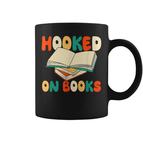 Hooked On Books Retro Reader Graphic Print Coffee Mug - Bookorys UK