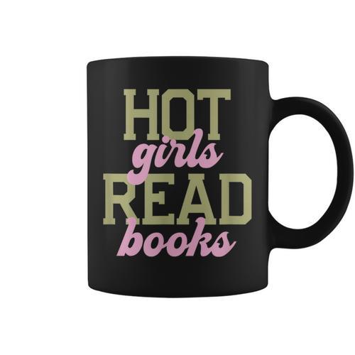 Hot Girls Read Books Retro Varsity Aesthetic Reading Graphic Print Coffee Mug - Bookorys