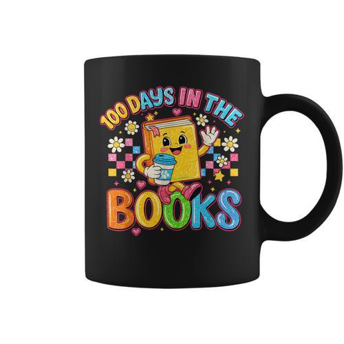 HUGvyn Preppy 100 Days In The Books Teacher Reading Coffee Graphic Print Coffee Mug - Bookorys