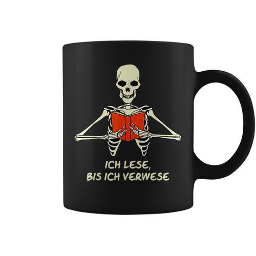 Ich Lese Bis Ich Verwese Books Reading Bookworm Graphic Print Coffee Mug - Bookorys