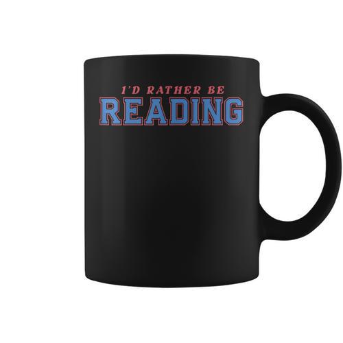 I'd Rather Be Reading Retro Bookish Book Lover Graphic Print Coffee Mug - Bookorys UK