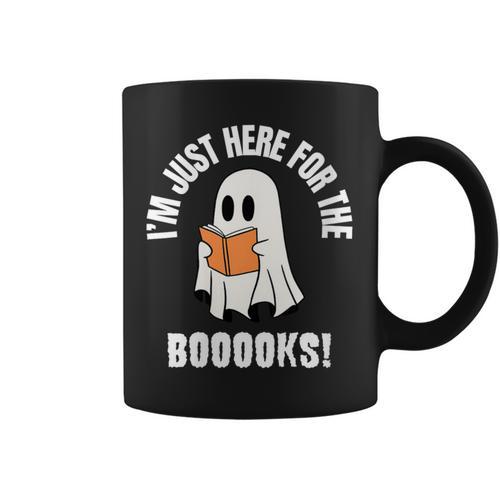 I'm Just Here For The Books Read More Boooks Halloween Graphic Print Coffee Mug - Bookorys CA
