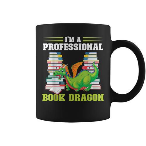 I'm a Professional Book Dragon Mythical Creatures Graphic Print Coffee Mug - Bookorys
