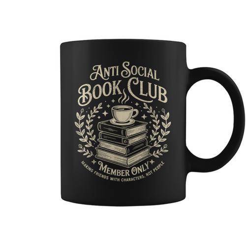 Introvert Books Club Member Coffee Book Lovers Vintage Graphic Print Coffee Mug - Bookorys