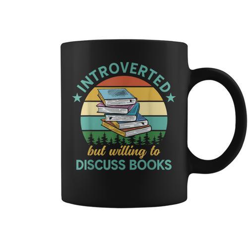Introverted But Willing To Discuss Books Read a Book Graphic Print Coffee Mug - Bookorys DE
