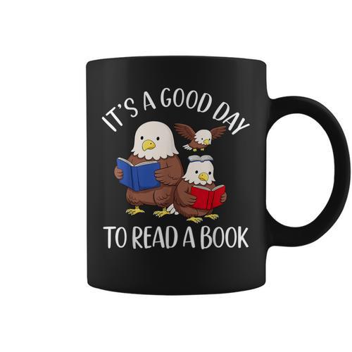 It's A Good Day To Read A Book Eagle Librarian Bookworm Graphic Print Coffee Mug - Bookorys