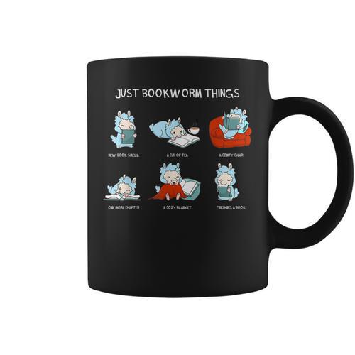 Just Bookworm Things Nerd Book Reading Books Lama Alpaca Graphic Print Coffee Mug - Bookorys