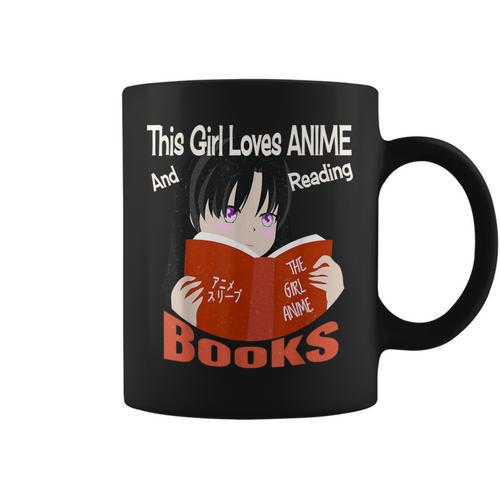 Just A Girl Who Loves Anime And Reading Books Graphic Print Coffee Mug - Bookorys