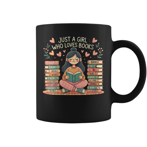 Just A Girl Who Loves Books Girls Books Lovers Reading Graphic Print Coffee Mug - Bookorys