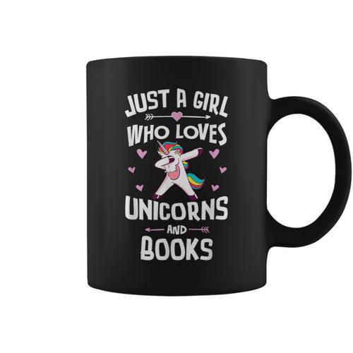 Just A Girl Who Loves Unicorns And Books Women Graphic Print Coffee Mug - Bookorys