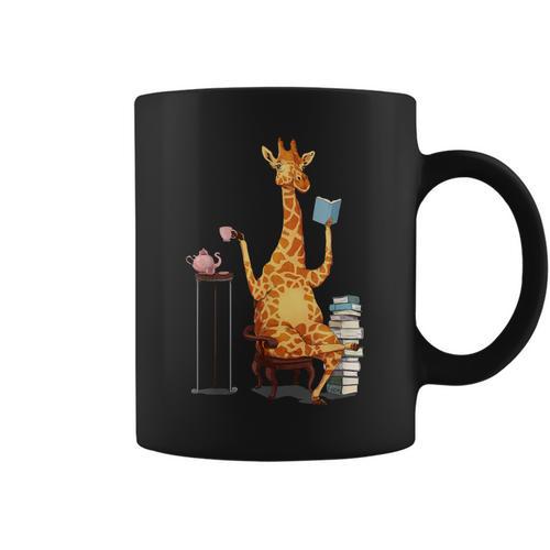 Kawaii Cute Giraffes Books And Tea Women's Graphic Print Coffee Mug - Bookorys UK
