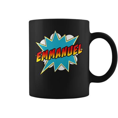 Kids Boys Emmanuel Comic Book Superhero Name Graphic Print Coffee Mug - Bookorys