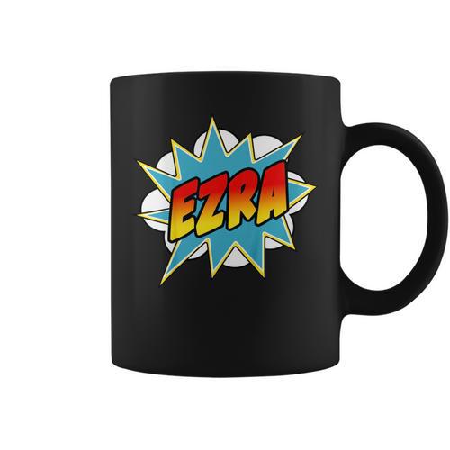 Kids Boys Ezra Comic Book Superhero Name Graphic Print Coffee Mug - Bookorys