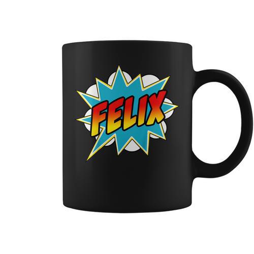 Kids Boys Felix Comic Book Superhero Name Graphic Print Coffee Mug - Bookorys AU