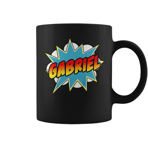 Kids Boys Gabriel Name Comic Book Superhero Graphic Print Coffee Mug - Bookorys AU