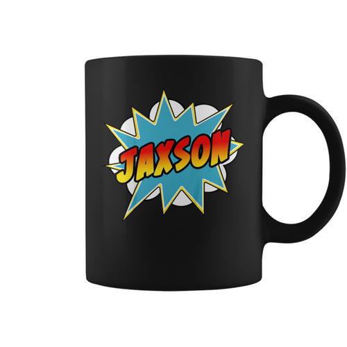 Kids Boys Jaxson Comic Book Superhero Name Graphic Print Coffee Mug - Bookorys CA