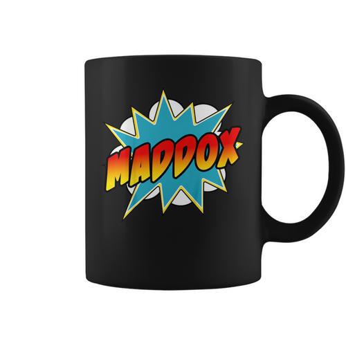 Kids Boys Maddox Name Comic Book Superhero Graphic Print Coffee Mug - Bookorys