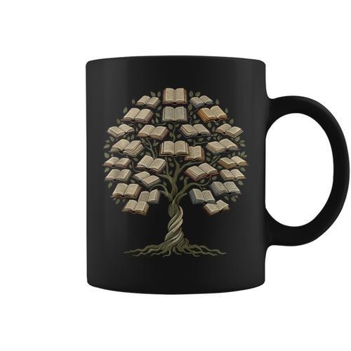 Knowledge Growth Tree Bibliophile Book Lover Library Art Graphic Print Coffee Mug - Bookorys