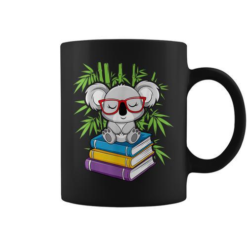 Koala Bear Librarian Reading Books Koala Graphic Print Coffee Mug - Bookorys CA