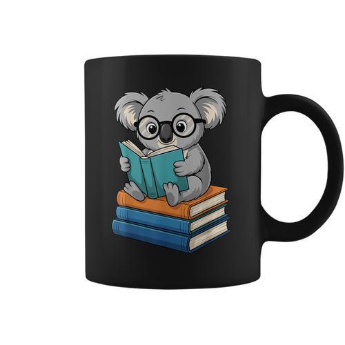 Koala Reading Book Glasses Bookworm Librarian Graphic Print Coffee Mug - Bookorys UK