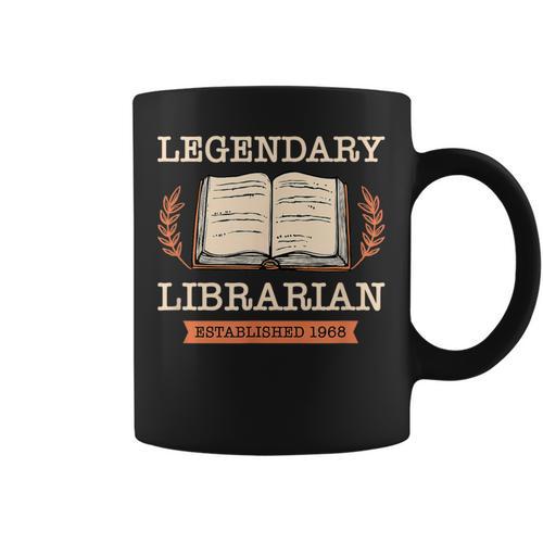 Legendary Librarian Established 1968 Library Book Birthday Graphic Print Coffee Mug - Bookorys DE