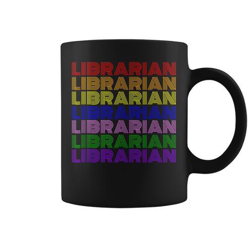 LGBTQ Pride Librarian Library Worker Reading Books Book Fan Graphic Print Coffee Mug - Bookorys