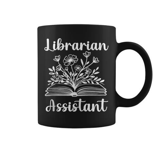 Librarian Assistant Cute Floral Book Reader For Women Graphic Print Coffee Mug - Bookorys CA