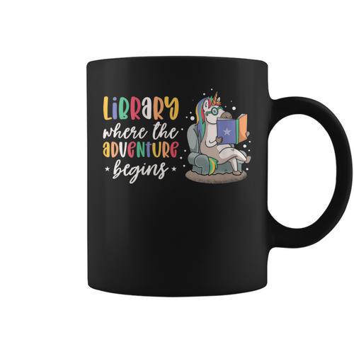 Librarian Book Reader Reading Unicorn Adventure Graphic Print Coffee Mug - Bookorys CA