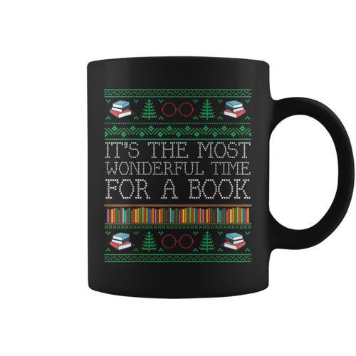 Librarian Books Reading Ugly Christmas Sweaters Graphic Print Coffee Mug - Bookorys