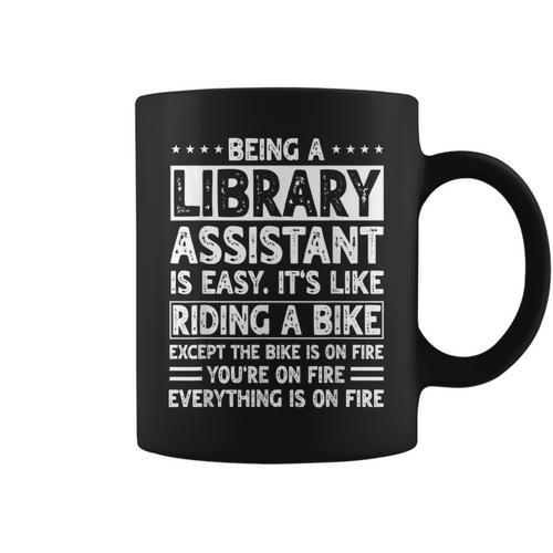 Library Assistant Librarian Associate Keeper Book Lover Graphic Print Coffee Mug - Bookorys CA