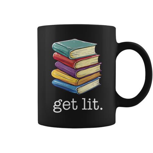 Get Lit Reading Book Graphic Print Coffee Mug - Bookorys DE