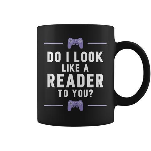 Look Like A Reader Video Gamer Non Reader Anti Book Graphic Print Coffee Mug - Bookorys
