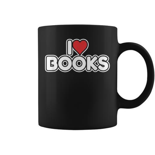 I Love Books Graphic Print Coffee Mug - Bookorys AU